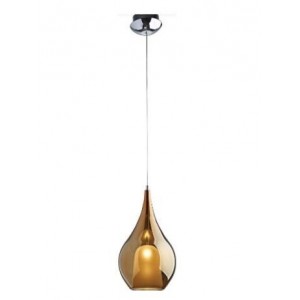 230V 1X20W G4 Pendant Brass Glass