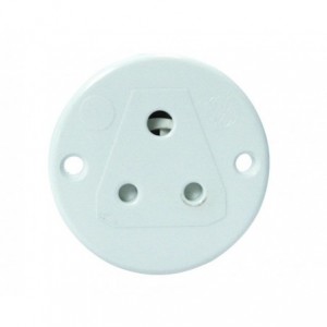 5A 3-PIN Socket Flush Mount Round