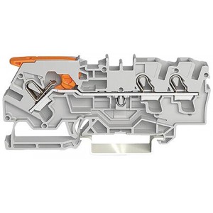 4MM² Lever + Cage Clamp Grey Terminal Block - FEED-THROUGH 3