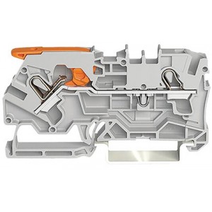 4MM² Lever + Cage Clamp Grey Terminal Block - FEED-THROUGH 2