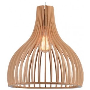 230VAC 60W 1XE27 Pendant Wood 370MM Dia.