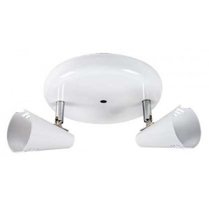 12VAC MR16 Ceiling Light Fitting 2 Lamp White Round