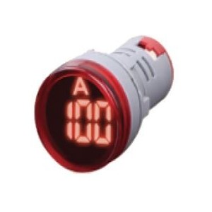 RED LED AMP DISPLAY 50-450VAC 28mm ROUND FACE c/w CT