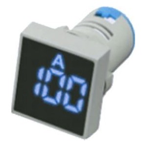 BLUE LED AMP DISPLAY 50-450VAC 28mm SQUARE FACE c/w CT