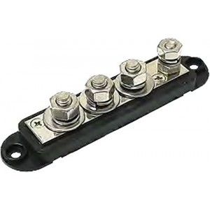 Black 4XM10 Terminal Busbar 250A C/W Protective Cover