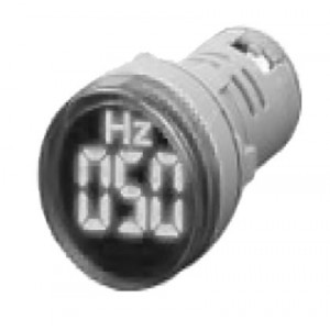 WHITE LED FREQ DISPLAY 50-450VAC 28mm ROUND FACE