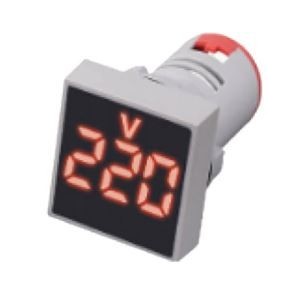 RED LED VOLT DISPLAY 12-60VDC 28mm SQUARE FACE