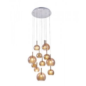 230V 12X20W G4 Pendant Glass And Rose Gold