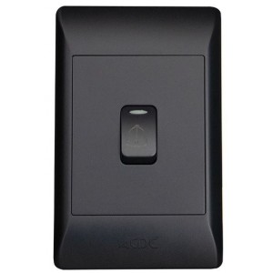 1X16A Spring Return Doorbell Switch Black