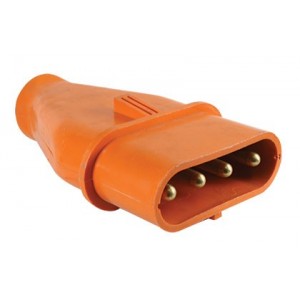 400/500VAC-63A-3P+E- Din Flat Oval PLUG-ALU-190X110X45MM