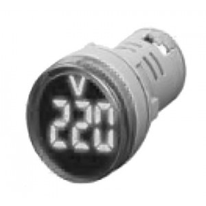 WHITE LED VOLT DISPLAY 12-60VDC 28mm ROUND FACE