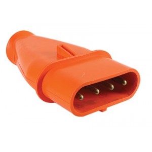 400/500VAC-40A-3P+N+E- Din Flat Oval PLUG-ALU-190X110X45MM