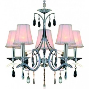 5 x 60W- E14- CHROME CHANDELIER 550 x 480H