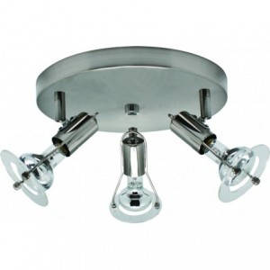 230VAC 3X40W E14 (R50) Spot Light Fitting Satin Chrome On Pl