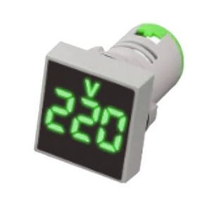 GREEN LED VOLT DISPLAY 50-450VAC 28mm SQUARE FACE