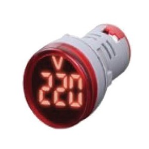 RED LED VOLT DISPLAY 12-60VDC 28mm ROUND FACE