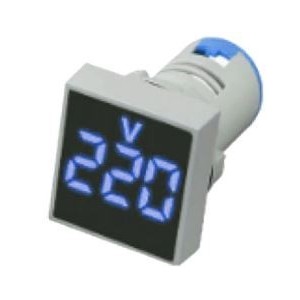 BLUE LED VOLT DISPLAY 50-450VAC 28mm SQUARE FACE