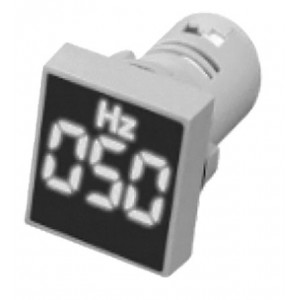 WHITE LED FREQ DISPLAY 50-450VAC 28mm SQUARE FACE