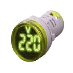 YELLOW LED VOLT DISPLAY 50-450VAC 28mm ROUND FACE