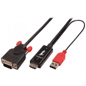 LINDY 1M HDMI MALE TO VGA MALE WITH USB (41455) 
