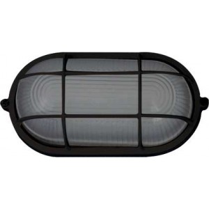 230VAC 9W Black LED Plastic Bulkhead (6000K) 250X120MM IP54