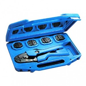CRIMPING TOOL SET FOR INS. LUGS 1.5-6MM CRIMPER &amp; 4 DIE SET
