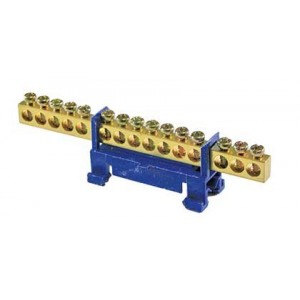 75A 15-WAY Din Mount Terminal Strip Blue