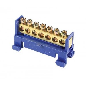 70A 7-WAY Din Mount Terminal Strip Blue