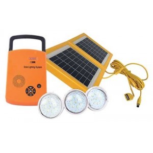 Solar KIT-C/W 2X 1.7W Solar PANELS- 3X 0.9W LED Bulbs