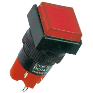 16MM Red Sq Latch Ill Pbtn 1NO+1NC