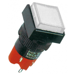 16MM White Sq Illm Pbtn 2NO+2NC