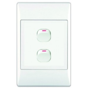 2-LEVER 1-WAY SWITCH 2x4 WITH WHITE COVER PLATE
