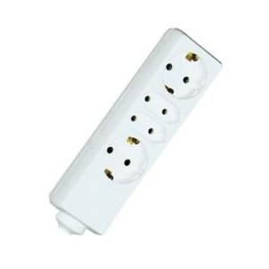 4 Way 2X Schuko 2 X Euro Socket Adaptor