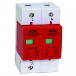 2-POLE (L+N) 230V 65kA PLUG-IN DIN SURGE ARRESTOR