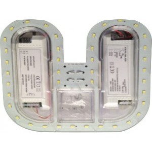 180-240VAC 16W LED 2D Emergency Rechargeable Lamp Cool White