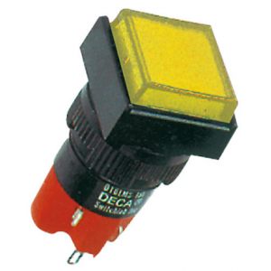 16MM Yellow Sq Latch Ill Pbtn 2NO+2NC