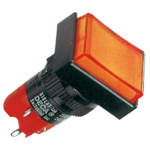 16MM Amber Rec Latch Pbtn 1NO+1NC
