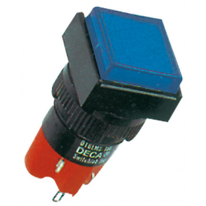 16MM Blue Sq Pushbutton 1NO+1NC