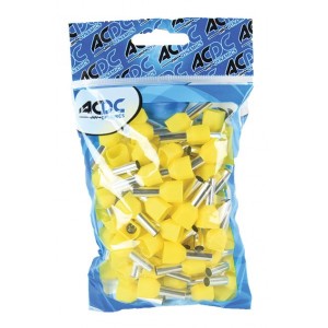 6mm YELLOW TWIN BOOTLACE FERRULES /100