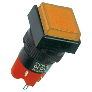 16MM Amber Sq Latch Ill Pbtn 2NO+2NC
