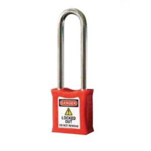 Long Steel Shackle Safety Padlock 76MM Green