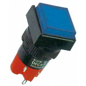16MM Blue Sq Latch Ill Pbtn 1NO+1NC