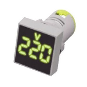 YELLOW LED VOLT DISPLAY 50-450VAC 28mm SQUARE FACE