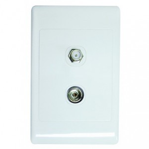 TV &amp; SATELLITE SOCKET OUTLET  2x4 C/W COVER