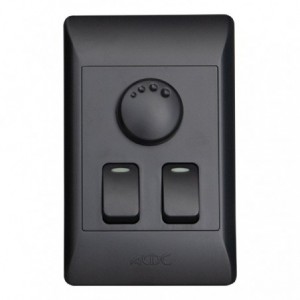 500W Rotary Dimmer ON/OFF With 2 One Way Switches Black