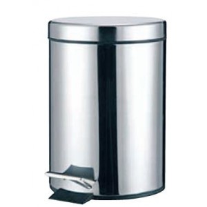 S/STEEL Pedal Bin 12LITRE 250MM Dia X 300MM High
