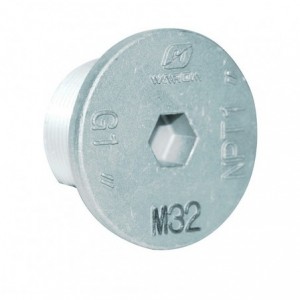 50MM Ex.proof Stopper Plug 17MM Long Brass Nickel Plated
