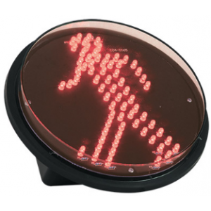 230VAC Red LED Pedestrian Light Static Trnsp Lens 200MM