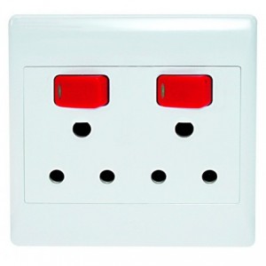 2X16A DEDICATED WHITE SWITCHED SOCKET OUTLET 4x4