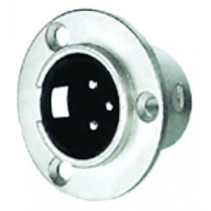 3 Pole Male Cannon Flange Mount Socket